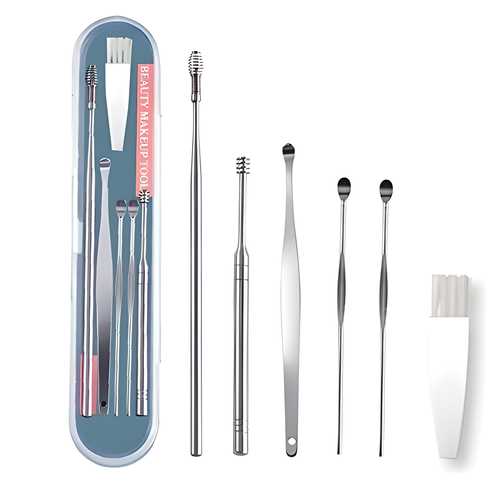 6 Pieces Ear Wax Removal Smooth Stainless Steel Kit